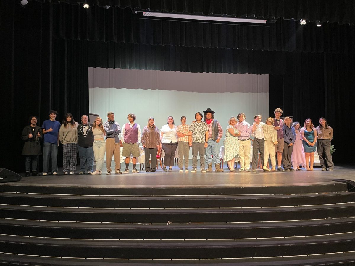 A+group+photo+of+the+advanced+theater+class+and+additional+graduated+2024+classmen.